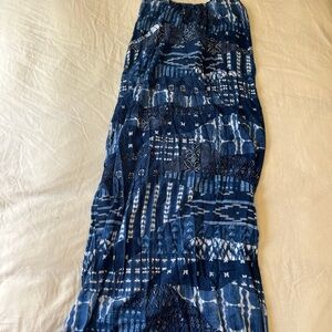 Blue Patterned Maxi Skirt
